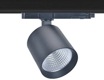 SLC LED railspot Fox, zwart, 3.000 K, 3-fasen railsysteem