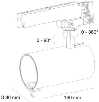 SLC LED spot Meta Pro AI dubbele sensor, zwart, 3-fasig
