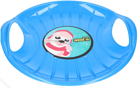 Slee - rond - glijschotel - 59 cm - blauw - sneeuwglijder