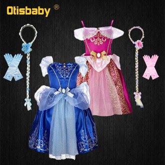 Sleeping Beauty Summer Girl Party Aurora Dress Halloween Cinderella Costume Toddler Girl Princess Dress Kids European Clothing
