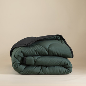Sleeptime 1+1 Gratis Wasbaar Dekbed Zonder Overtrek - Lazy Zonder Overtrek Double Face - Exclusief Kussensloop - 140x200 Cm (Eenpersoons) - Sleeptime 300 Gram Per M² - Dekbed-Discounter.nl Donkergroen / Zwart - 140 x 200 cm