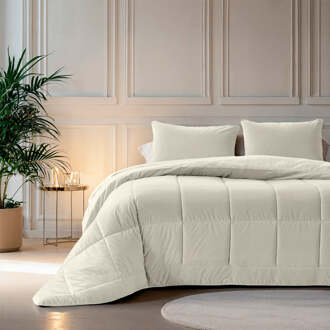 Sleeptime 1+1 Gratis Wasbaar Dekbed Zonder Overtrek - Lazy Zonder Overtrek Velvet Crème - Exclusief Kussensloop - 140x200 Cm (Eenpersoons) - Sleeptime 200 Gram Per M² - Dekbed-Discounter.nl - 140 x 200 cm