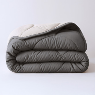 Sleeptime 1+1 Gratis Wasbaar Lazy Dekbed Zonder Overtrek - Zonder Overtrek - Double Face - Antraciet Off White - Dekbed-Discounter.nl Antraciet,Off White - 240 x 200 cm