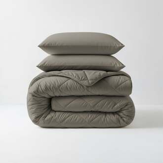 Sleeptime 1+1 Gratis Wasbaar Lazy Dekbed Zonder Overtrek - Zonder Overtrek - Kaki - Dekbed-Discounter.nl Bruin - 140 x 200 cm