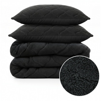 Sleeptime 1+1 Gratis Wasbaar Lazy Dekbed Zonder Overtrek - Zonder Overtrek - Teddy - Zwart - Dekbed-Discounter.nl Zand - 240 x 200 cm