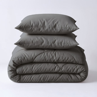 Sleeptime 1+1 Gratis Wasbaar Lazy Dekbed Zonder Overtrek - Zonder Overtrek - Uni - Antraciet - Dekbed-Discounter.nl - 200 x 200 cm