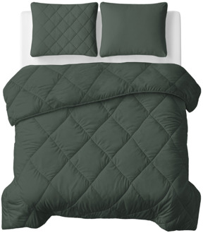 Sleeptime 1+1 Gratis Wasbaar Lazy Dekbed Zonder Overtrek - Zonder Overtrek - Uni - Groen - Dekbed-Discounter.nl - 240 x 200 cm