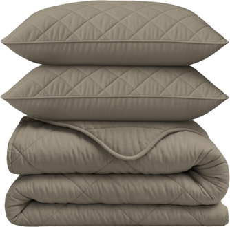 Sleeptime 1+1 Gratis Wasbaar Lazy Dekbed Zonder Overtrek - Zonder Overtrek - Uni - Taupe Grijs - Dekbed-Discounter.nl - 200 x 200 cm