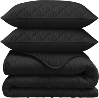 Sleeptime 1+1 Gratis Wasbaar Lazy Dekbed Zonder Overtrek - Zonder Overtrek - Uni - Zwart - Dekbed-Discounter.nl - 140 x 200 cm