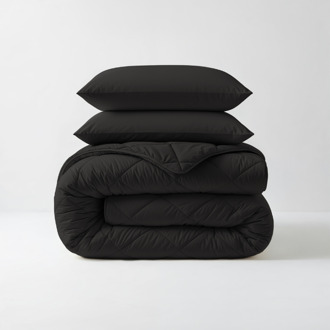 Sleeptime 1+1 Gratis Wasbaar Lazy Dekbed Zonder Overtrek - Zonder Overtrek - Zwart - Dekbed-Discounter.nl - 140 x 200 cm