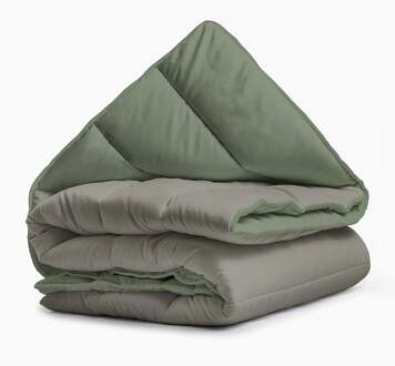 Sleeptime All-in one Omkeerbare Dekbed - Dekbed zonder Overtrek - 200x200 - Groen/Kaki Bruin