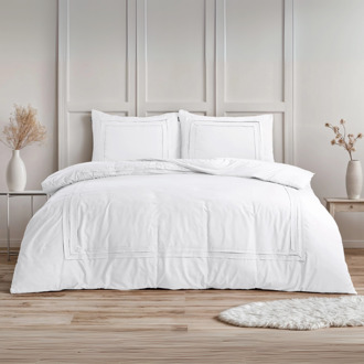 Sleeptime Dekbedovertek Tailored - Wit - Dekbed-Discounter.nl Taupe - 200 x 200/220 cm