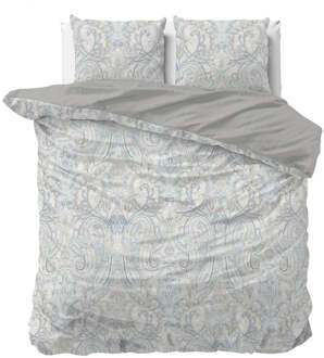 Sleeptime Dekbedovertrek Cherine - Grijs - Eenpersoons (140x200 Cm) - Microvezel - Patroon - Sleeptime - Dekbed-Discounter.nl