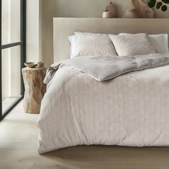 Sleeptime Dekbedovertrek Flanel Art - Beige - Lits-Jumeaux (240x220 Cm) - - - Sleeptime - Dekbed-Discounter.nl - 240 x 200/220 cm