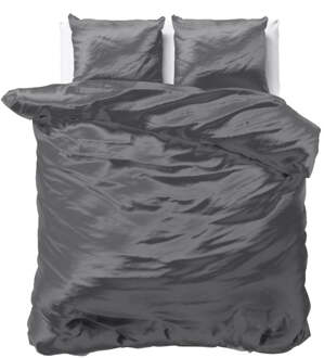 Sleeptime Dekbedovertrek Glans Satijn - Musthave voor Huid & Haar - Reguleert Talgproductie - Antraciet Grijs
