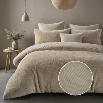 Sleeptime Dekbedovertrek Rabbit Fur - Taupe - Lits-Jumeaux (240x220 Cm) - Taupe Microvezel - Effen - Sleeptime - Dekbed-Discounter.nl