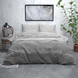 Sleeptime Dekbedovertrek St Fl Stone Stripe Grey Dekbedovertrek Lits-jumeaux 240x220 + 2 - 60x70 Cm