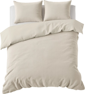 Sleeptime Dekbedovertrek Teddy - Check - Beige - Tweepersoons (200x200 Cm) - Beige Microvezel Teddy - Effen - Sleeptime - Dekbed-Discounter.nl - 200 x 200/220 cm