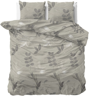 Sleeptime Dekbedovertrek Tessa - Eenpersoons (140x200 Cm) - Zand Microvezel - Bloemen - Sleeptime - Dekbed-Discounter.nl