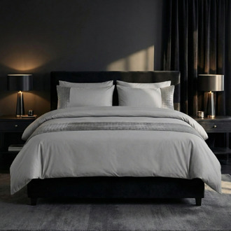 Sleeptime Dekbedovertrek Velvet Band - Sand Grijs - Lits-Jumeaux (240x220 Cm) - Grijs Microvezel - Effen - Sleeptime - Dekbed-Discounter.nl