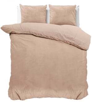 Sleeptime Dekbedovertrek Velvet Uni - Beige - Lits-Jumeaux (240x220 Cm) - Beige Microvezel - Effen - Sleeptime - Dekbed-Discounter.nl