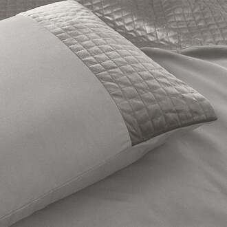 Sleeptime Kussensloop - Velvet Band: 2-Pack - Grijs Sand - Sleeptime - 60x70 Cm - Microvezel - Dekbed-Discounter.nl Grijs/Sand - 60 x 70