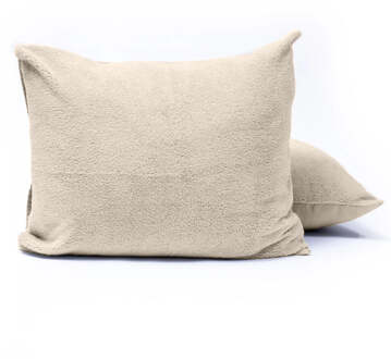 Sleeptime Kussenslopen Teddy: 2-PACK - Crème - Dekbed-Discounter.nl