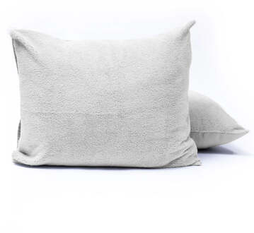 Sleeptime Kussenslopen Teddy: 2-PACK - Grijs - Dekbed-Discounter.nl