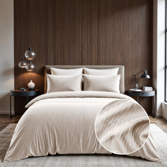 Sleeptime Sale: -30% | Dekbedovertrek Velvet Cartier - Crème - Tweepersoons (200x200 Cm) - Crème Microvezel - Effen - Sleeptime - Dekbed-Discounter.nl - 200 x 200/220 cm