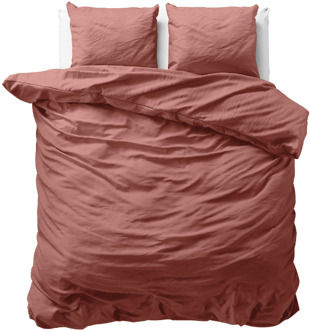 Sleeptime Sale: -50% | Dekbedovertrek Katoen Uni - Roze - Lits-Jumeaux (240x220 Cm) - Roze Katoen - Effen - Sleeptime - Dekbed-Discounter.nl