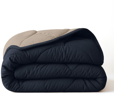 Sleeptime Sale: -50% | Wasbaar Dekbed Zonder Overtrek - Lazy Zonder Overtrek Double Face Antraciet Taupe - Exclusief Kussensloop & Perfect Voor Het Hele Jaar - 200x200 Cm - Dekbed-Discounter.nl