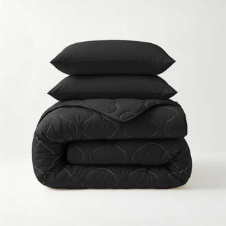 Sleeptime Sale: -50% | Wasbaar Lazy Dekbed Zonder Overtrek - Zonder Overtrek - Zwart - Dekbed-Discounter.nl