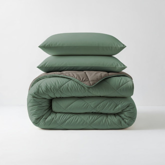 Sleeptime Sale: -60% | Wasbaar Lazy Dekbed Zonder Overtrek - Zonder Overtrek - Groen Kaki - Dekbed-Discounter.nl