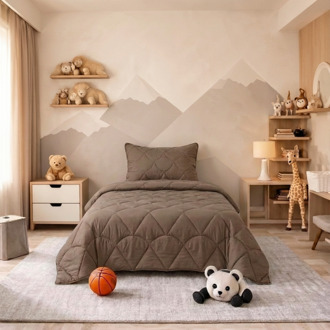 Sleeptime Wasbaar Kids Lazy Dekbed Zonder Overtrek - Zonder Overtrek - Velvet - Taupe Bruin - Dekbed-Discounter.nl