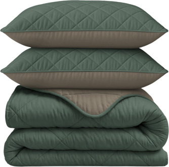 Sleeptime Wasbaar Lazy Dekbed Zonder Overtrek - Zonder Overtrek - Double Face - Taupe Groen - Dekbed-Discounter.nl