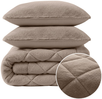 Sleeptime Wasbaar Lazy Dekbed Zonder Overtrek - Zonder Overtrek - Teddy Fur - Taupe - Dekbed-Discounter.nl