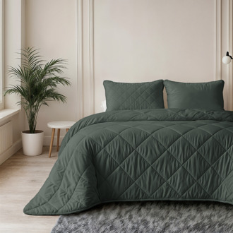 Sleeptime Wasbaar Lazy Dekbed Zonder Overtrek - Zonder Overtrek - Uni - Groen - Dekbed-Discounter.nl