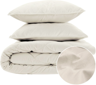 Sleeptime Wasbaar Lazy Dekbed Zonder Overtrek - Zonder Overtrek - Velvet - Beige Off White - Dekbed-Discounter.nl