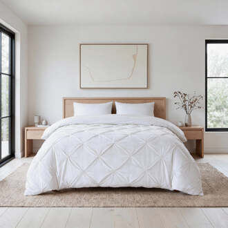 Sleeptime Wasbaar Lazy Dekbed Zonder Overtrek - Zonder Overtrek - Velvet Pintuck - Wit - Dekbed-Discounter.nl