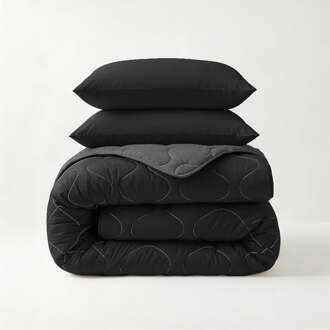 Sleeptime Wasbaar Lazy Dekbed Zonder Overtrek - Zonder Overtrek - Zwart Antraciet - Dekbed-Discounter.nl