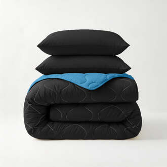 Sleeptime Wasbaar Lazy Dekbed Zonder Overtrek - Zonder Overtrek - Zwart Blauw - Dekbed-Discounter.nl