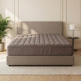 Sleeptime Wasbare Topper & Hoeslaken In 1 - Ultiem Slaapcomfort - Taupe Wasbare Topper 180x200 Cm Sleeptime - Dekbed-Discounter.nl - 180 x 200 cm