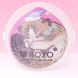 Sleepy Kitten Powder Puff with Case Kitten with Hat - 1pc