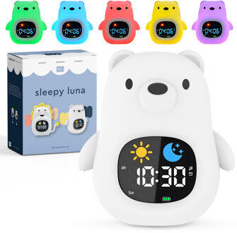 Sleepy Luna - 3-in-1 Slaaptrainer Ijsbeer - Slaapwekker - Nachtlampje - White Noise