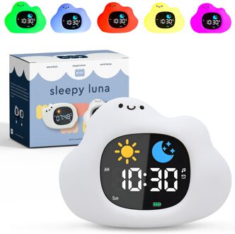 Sleepy Luna - 3-in-1 Slaaptrainer Wolkje - Slaapwekker - Nachtlampje - White Noise