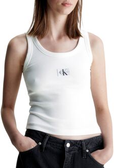 Sleeveless Tops Calvin Klein Jeans , White , Dames - XL