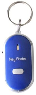 Sleutel Anti-Verloren En Vinden Object Sleutel Machine Fluitje Key Finder Led Lichtgevende Geluid Controle Sleutelhanger Sound Control Alarm Blauw