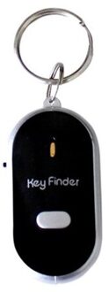 Sleutel Anti-Verloren En Vinden Object Sleutel Machine Fluitje Key Finder Led Lichtgevende Geluid Controle Sleutelhanger Sound Control Alarm zwart