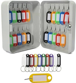 Sleutelbox/kastje met 10x stuks sleutellabels