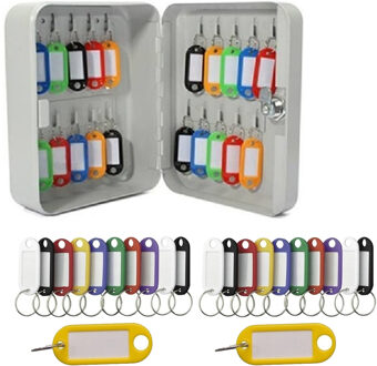 Sleutelbox/kastje met 20x stuks sleutellabels